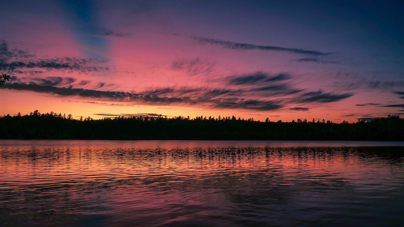 Ciel Du Lac Coucher De Soleil Ciel Violet 2017 Fond Décran