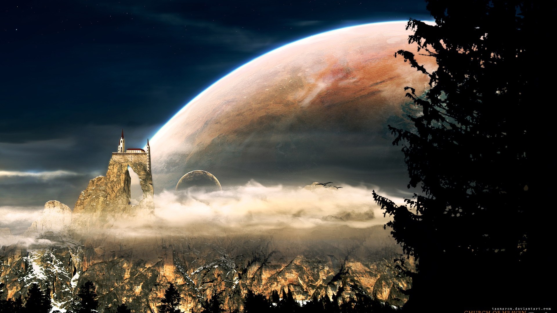 Sci Fi Space Art Church Of Heaven Sci Fi Art Preview 10wallpaper Com