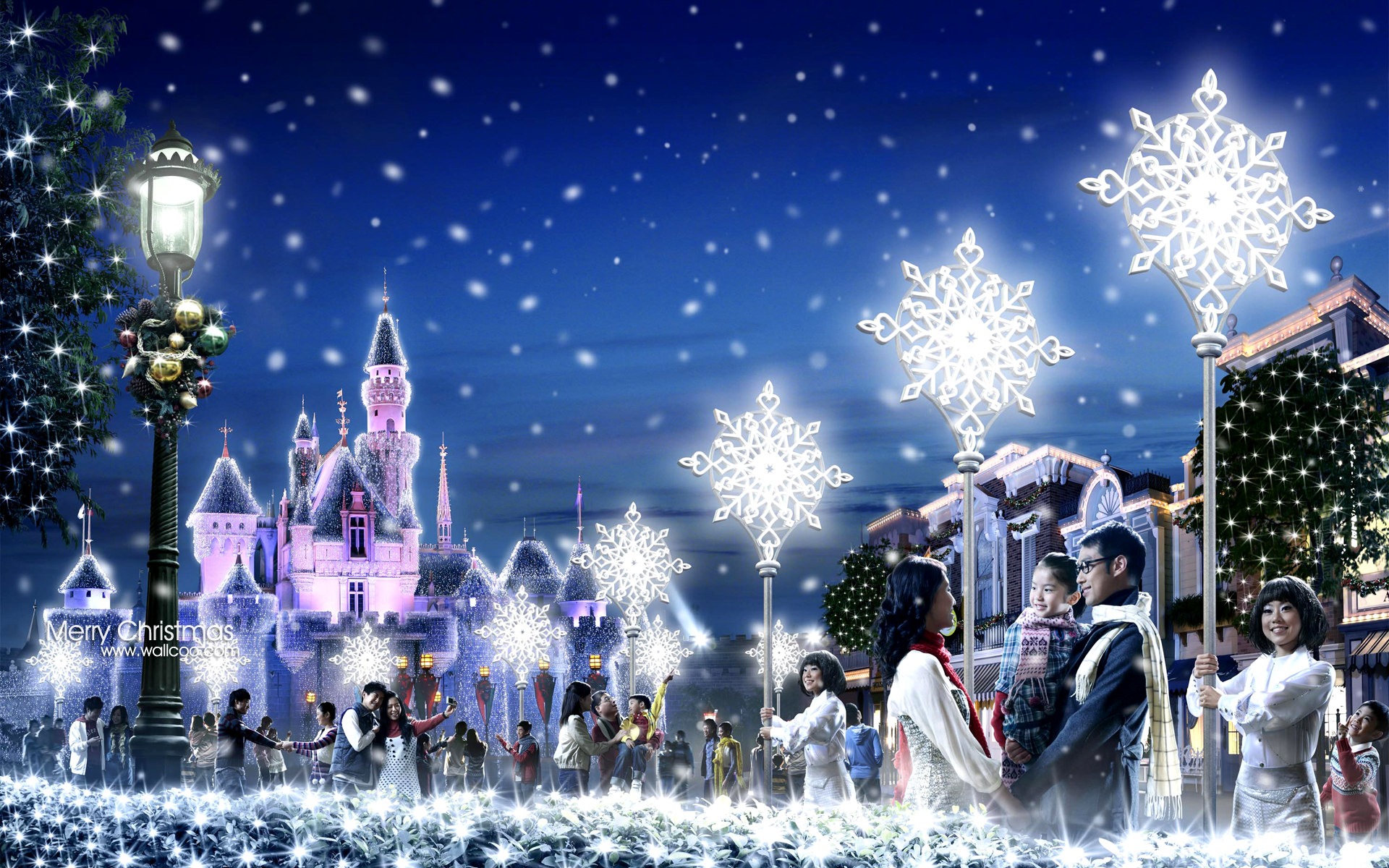 ロマンチックなクリスマス雪 ディズニーランドクリスマスの壁紙プレビュー 10wallpaper Com